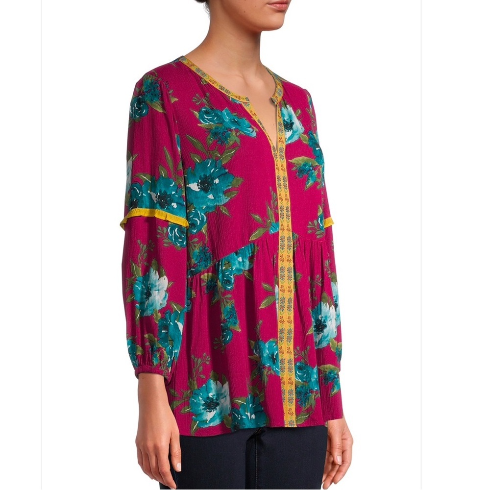 The Pioneer Woman 3/4 Sleeve Blouse, Multi, Small, NWOT - Picture 1 of 3